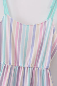 Multicolored Stripe Tiered Mom Dress - Essential Southern Charm