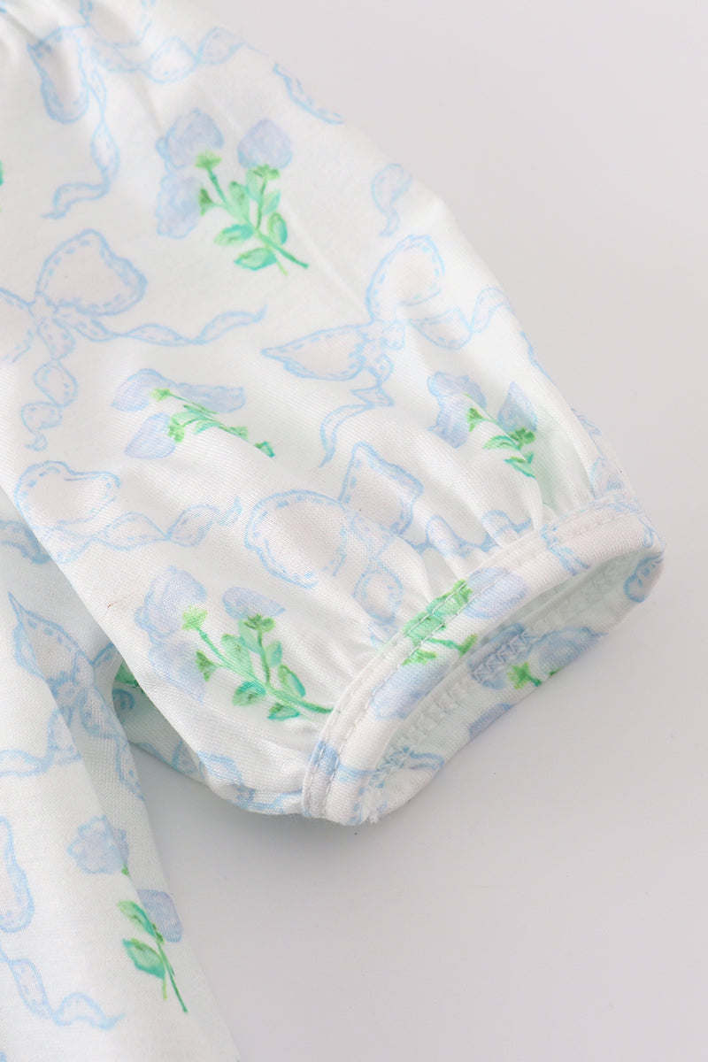 Green Leaves Bow Print Mom&Me Dress - Essential Southern Charm