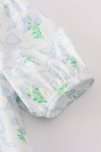 Green Leaves Bow Print Mom&Me Dress - Essential Southern Charm