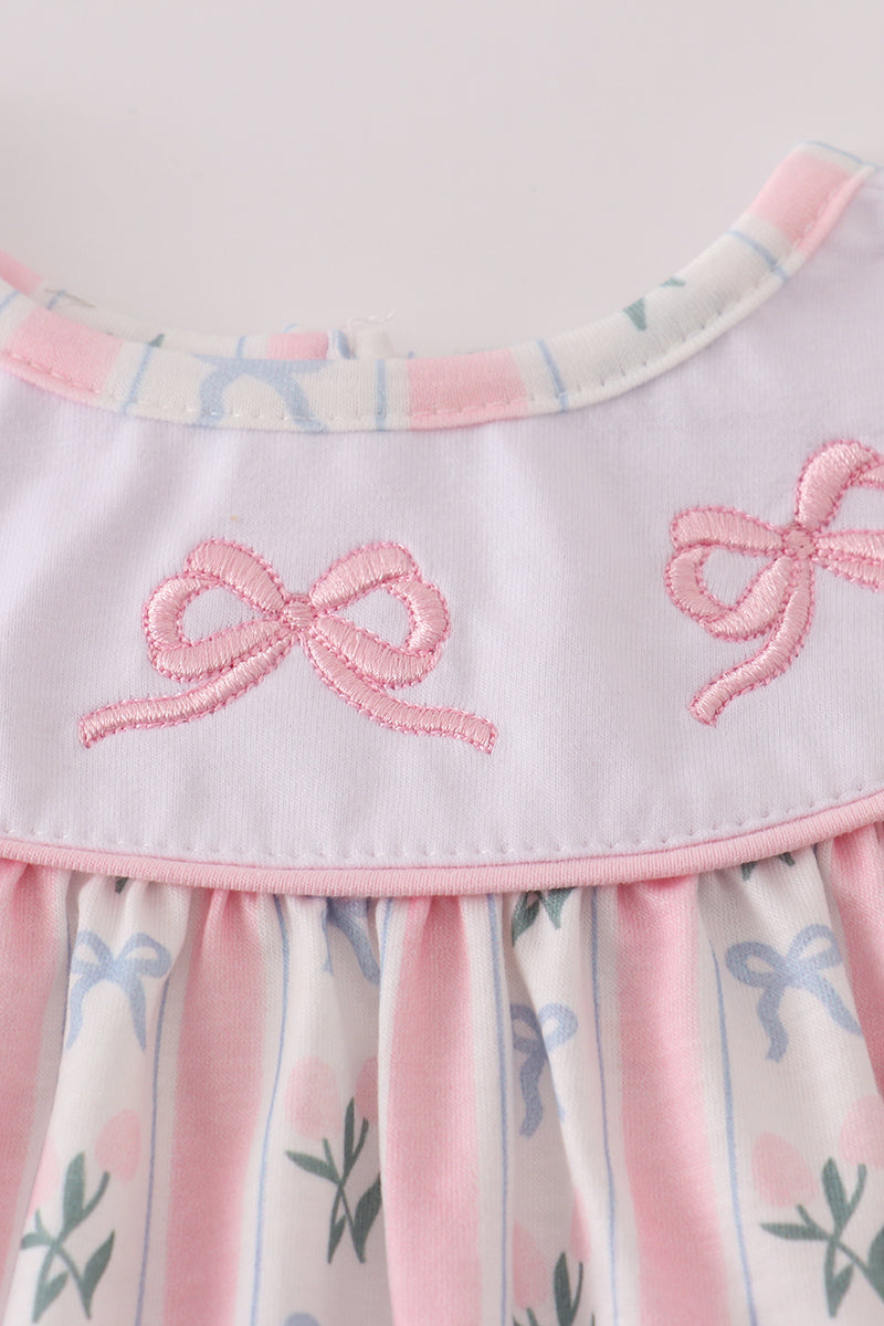 Bow Embroidered Bow Bloomer Set