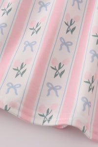 Bow Embroidered Bow Bloomer Set
