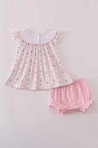 Bow Embroidered Bow Bloomer Set