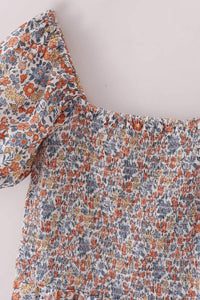 Fall Floral Print Smocked Mom Dress - Essential Southern Charm