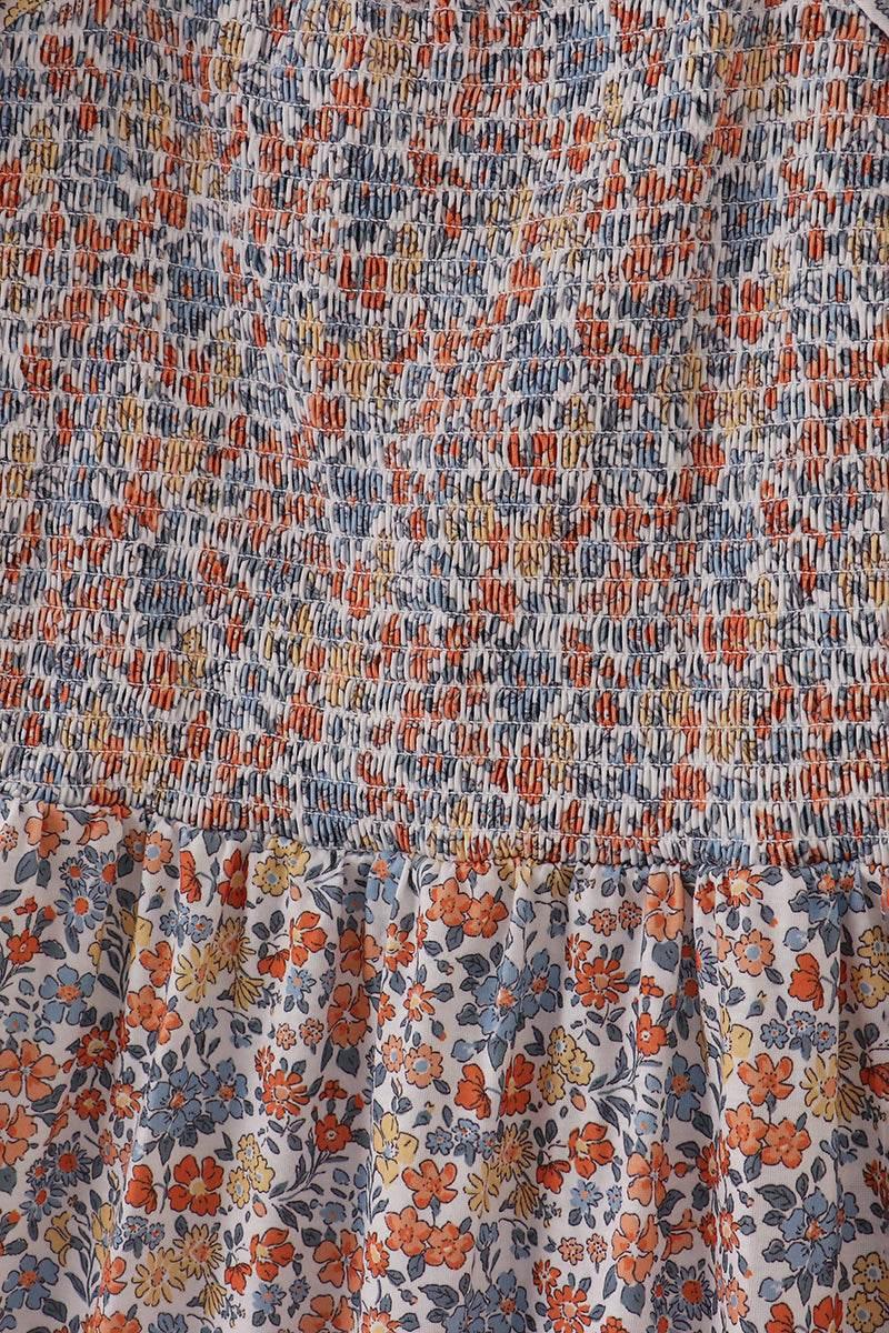 Fall Floral Print Smocked Mom Dress - Essential Southern Charm