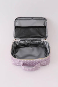 Purple floral print canvas bow lunch bag - Essential Southern Charm