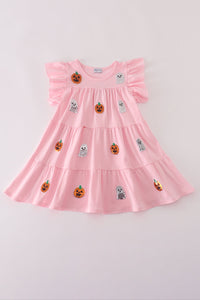 Ghost pumpkin sequin ruffle dress