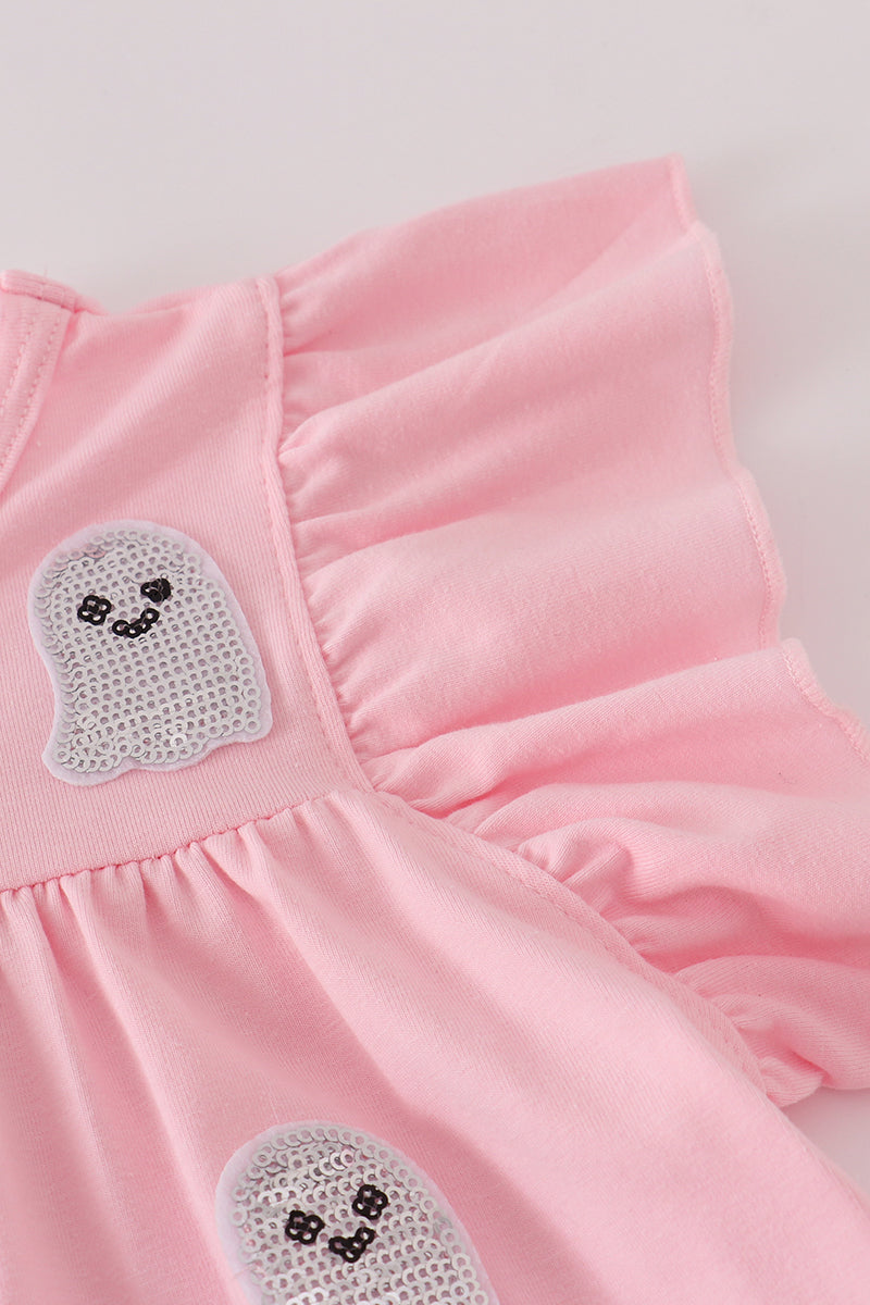 Ghost pumpkin sequin ruffle dress
