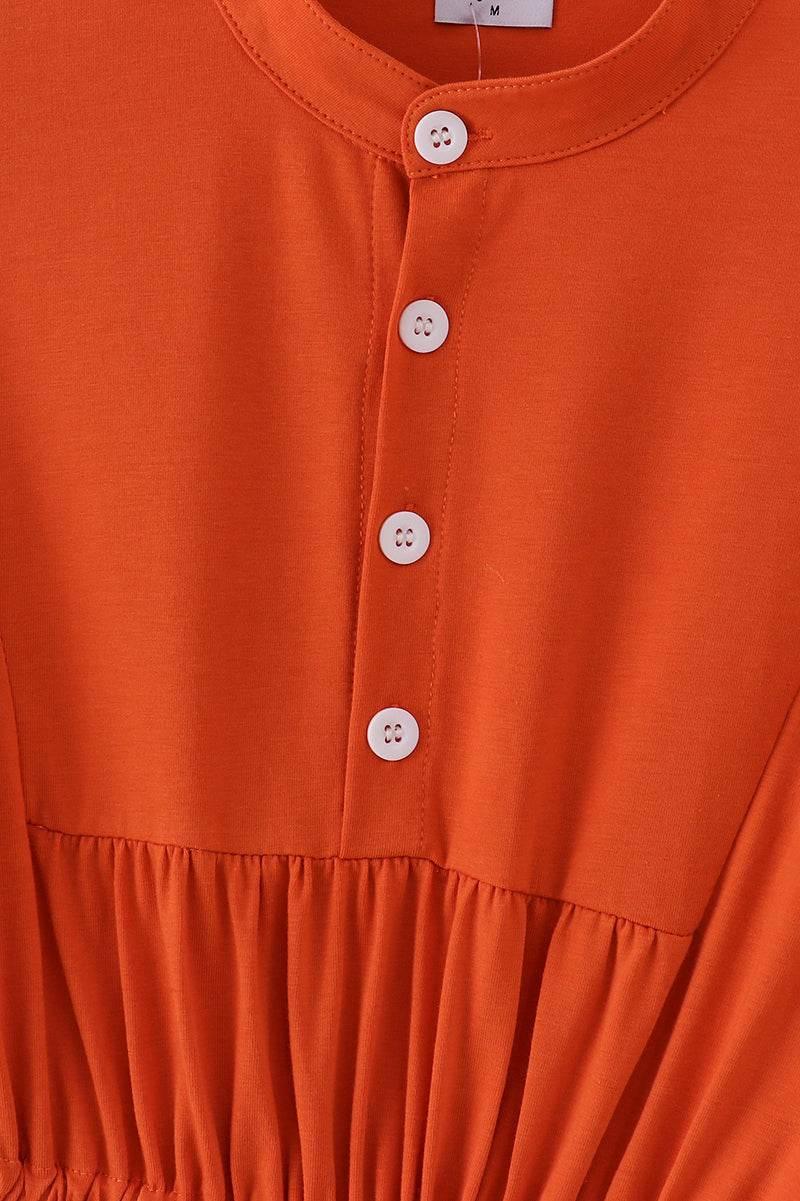 Rust Tiered Mom Ruffle Dress - Essential Southern Charm