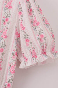 Pink Floral Print Tiered Mom Dress - Essential Southern Charm