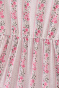 Pink Floral Print Tiered Mom Dress - Essential Southern Charm