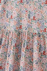 Blue Floral Print Ruffle Mom Dress - Essential Southern Charm
