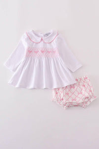 Pink Bow Smocked Bloomer Set - Essential Southern Charm