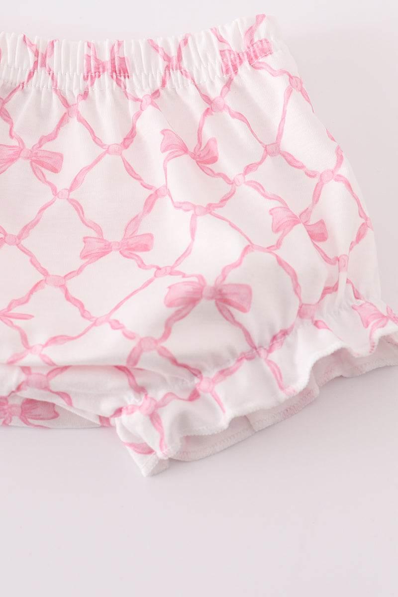 Pink Bow Smocked Bloomer Set - Essential Southern Charm