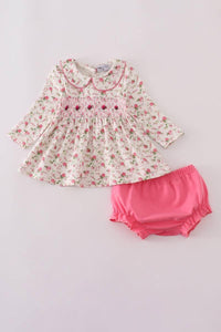 Pink Rose Hand Smocked Bloomer Set - Essential Southern Charm