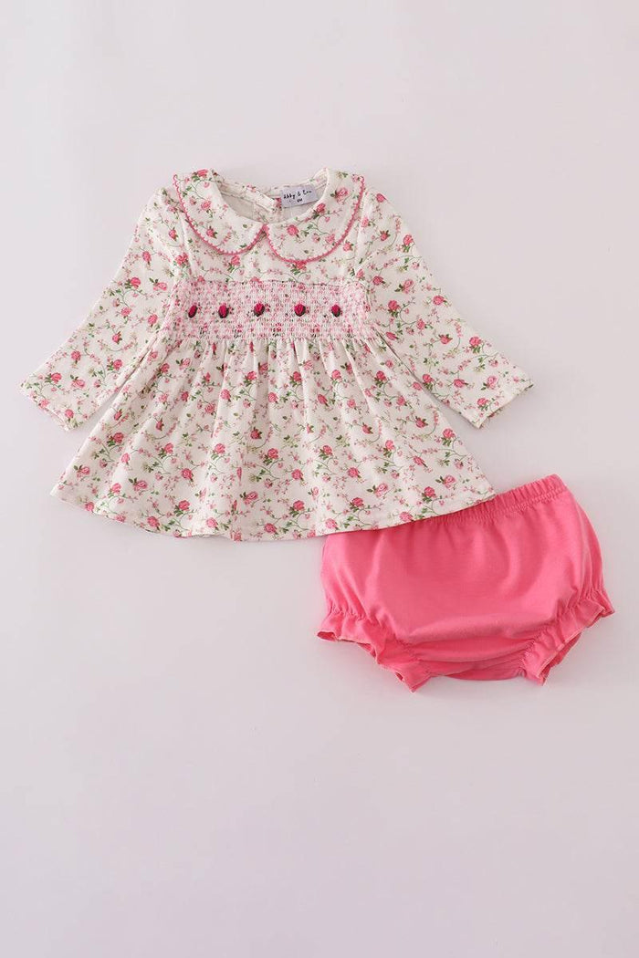 Pink Rose Hand Smocked Bloomer Set - Essential Southern Charm