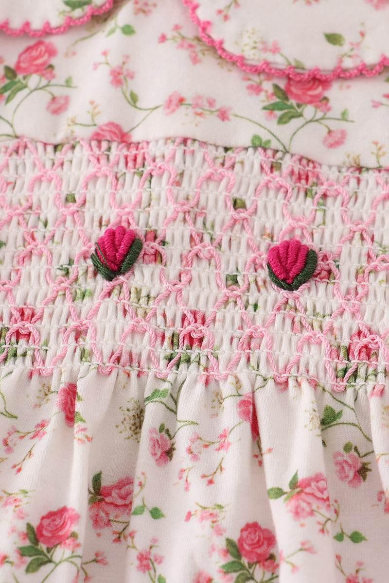 Pink Rose Hand Smocked Bloomer Set - Essential Southern Charm