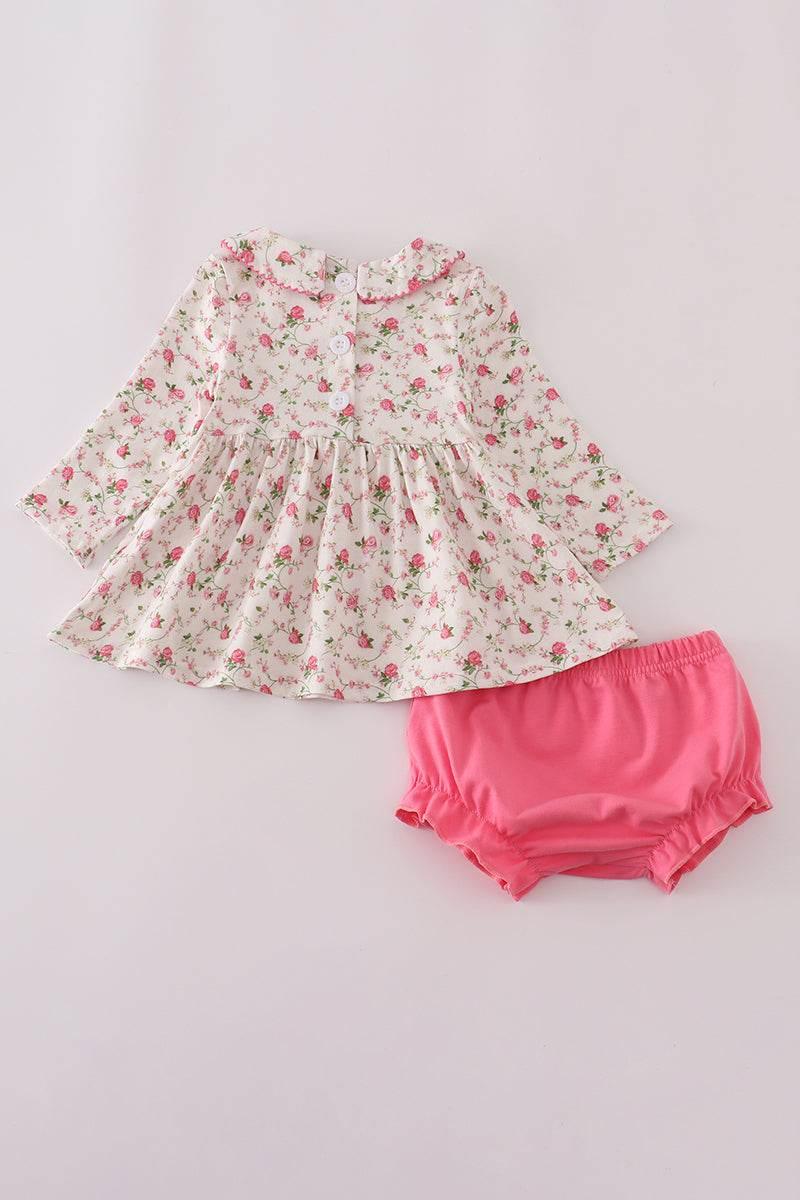 Pink Rose Hand Smocked Bloomer Set - Essential Southern Charm
