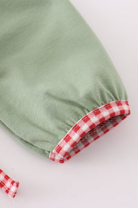 Christmas reindeer embroidery girl bloomers set