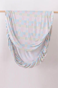 Pink Floral Checkered Bamboo Crib Sheet - Essential Southern Charm