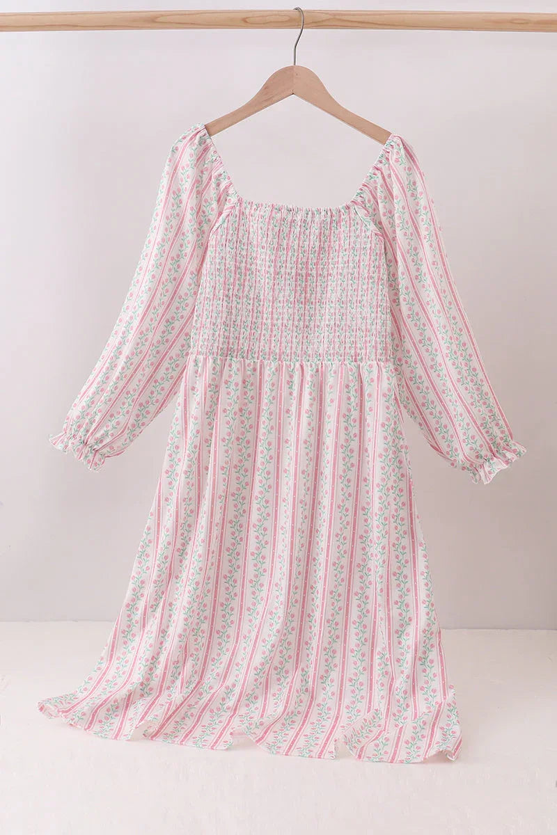 Floral Tulip Smocked Mom Dress - Essential Southern Charm