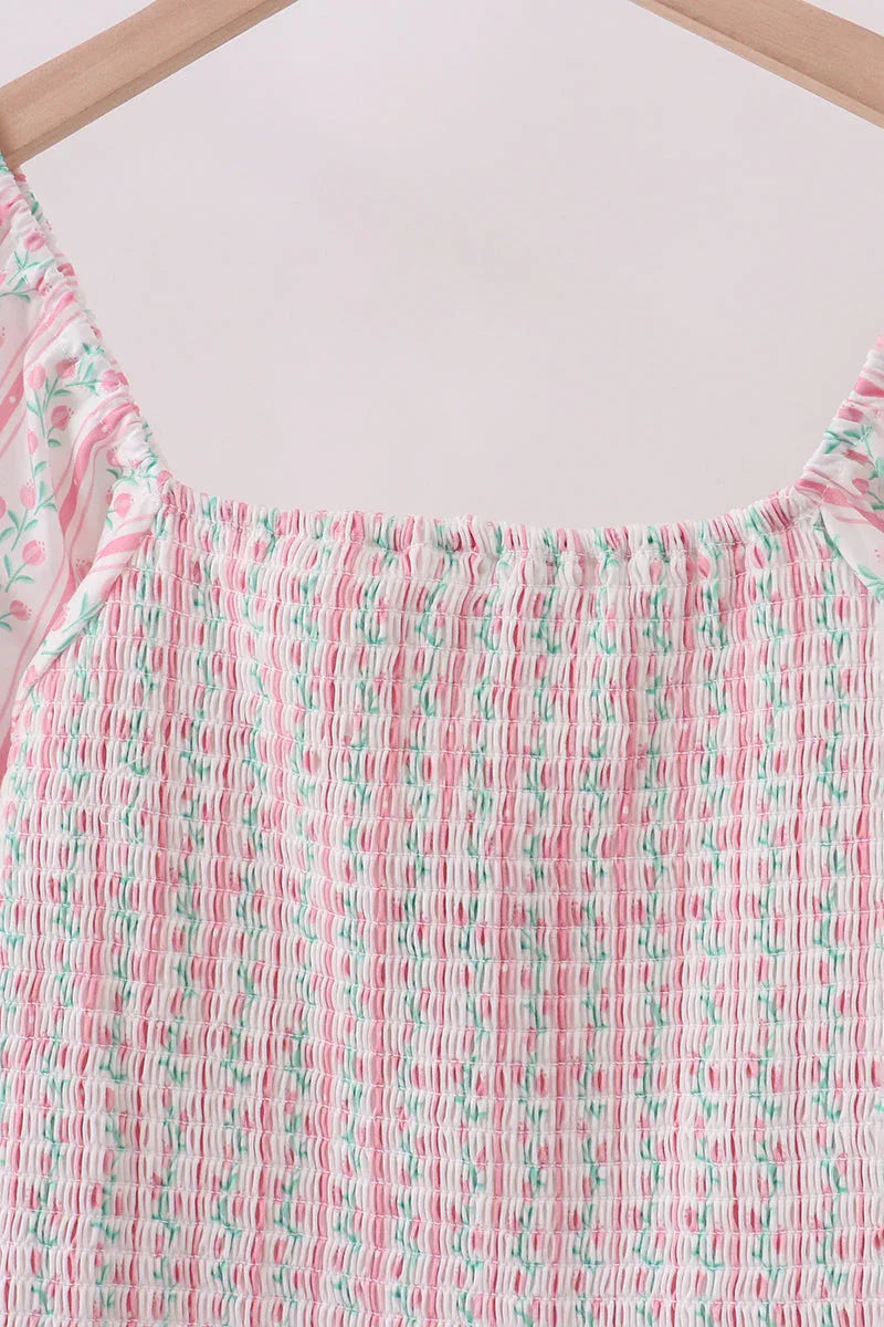 Floral Tulip Smocked Mom Dress - Essential Southern Charm