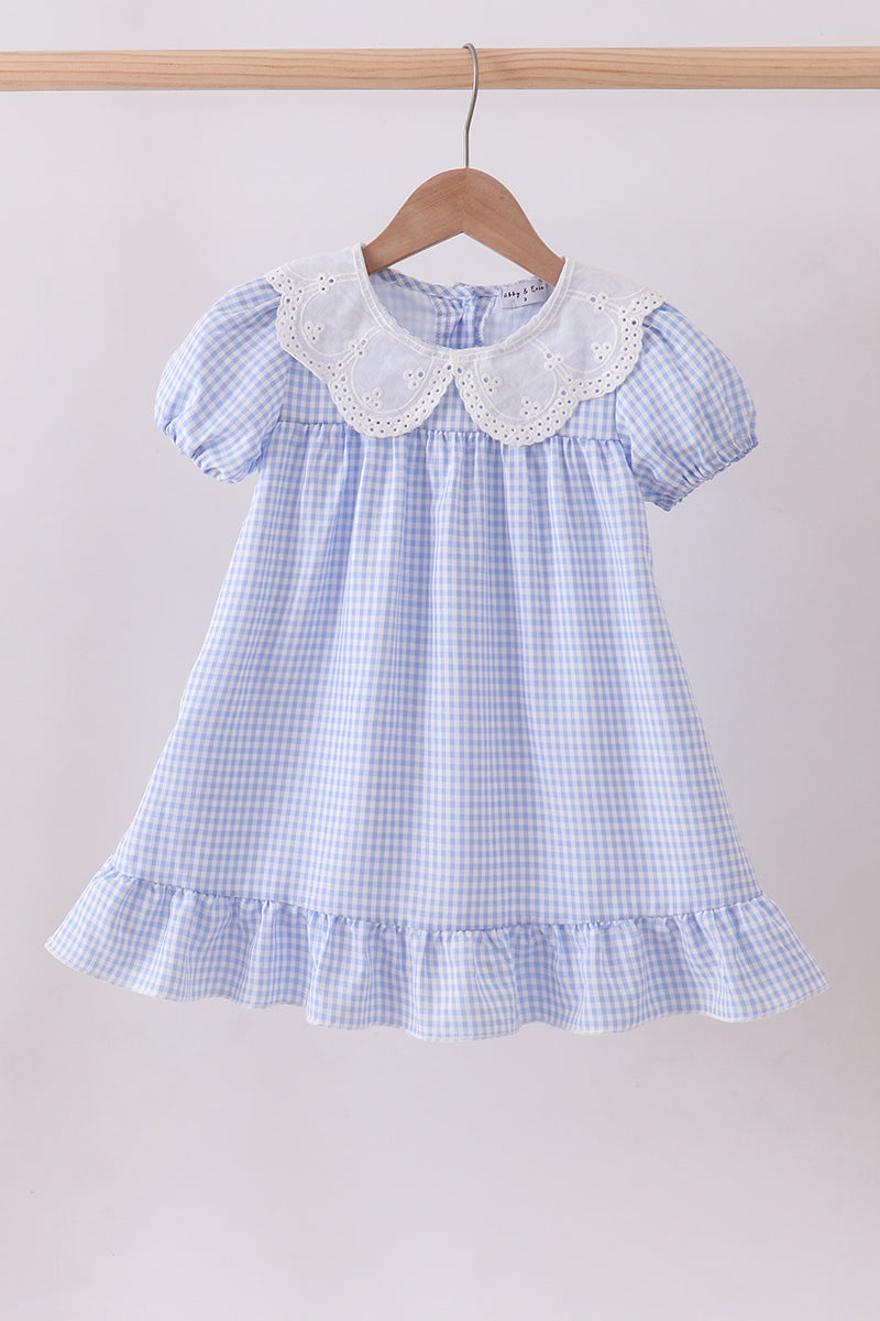 Gingham Lace Ruffle Dress