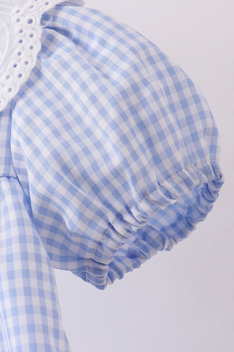 Gingham Lace Ruffle Dress