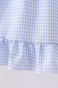 Gingham Lace Ruffle Dress