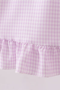 Gingham Lace Ruffle Dress