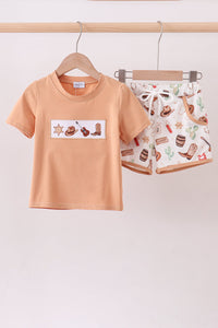 Western Embroidered Shorts Set