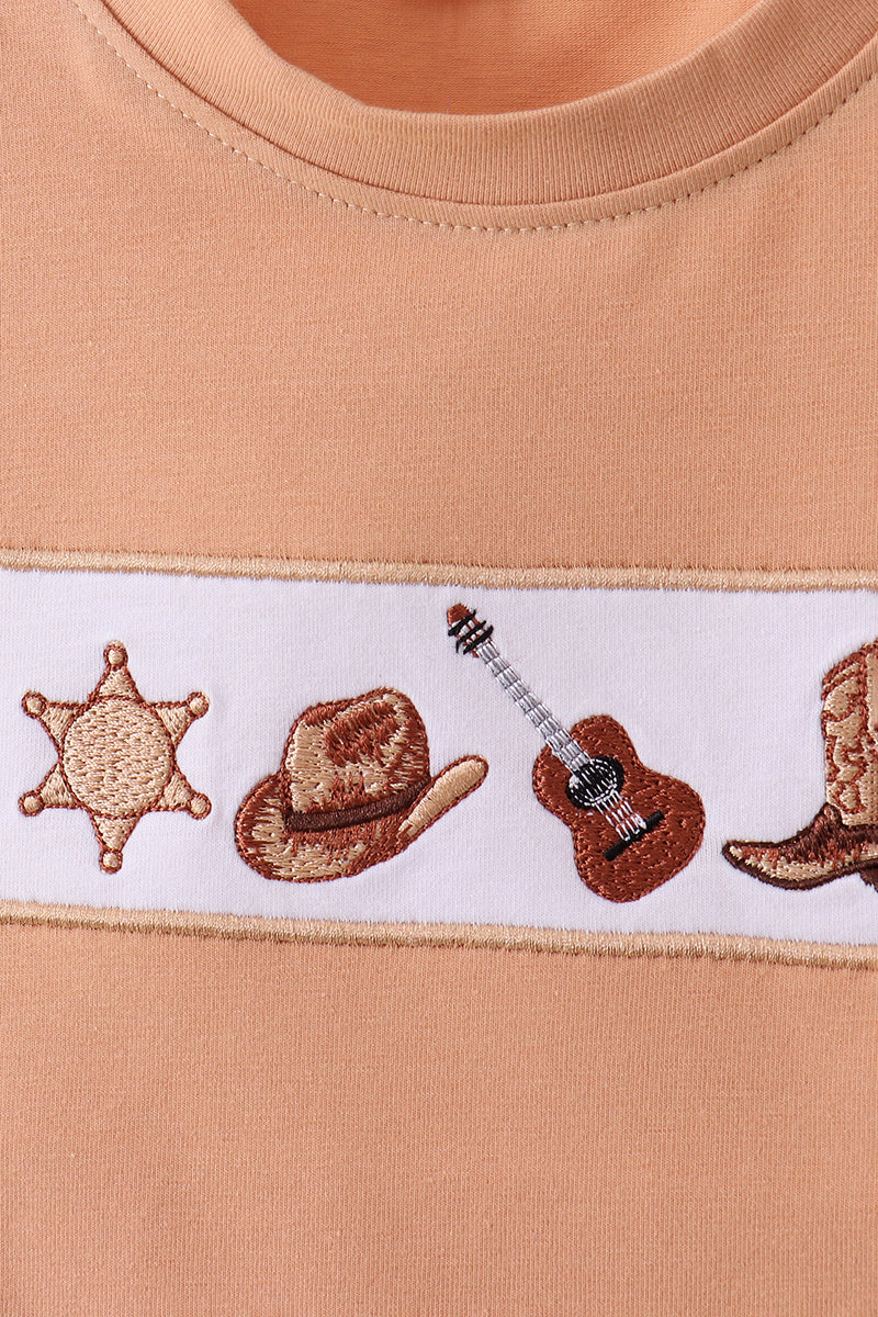 Western Embroidered Shorts Set