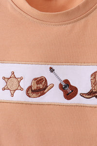 Western Embroidered Shorts Set