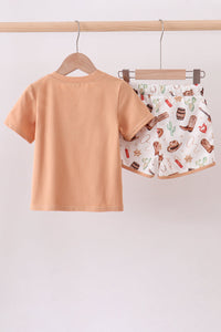 Western Embroidered Shorts Set