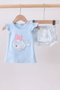 Whale Applique Bloomer Set