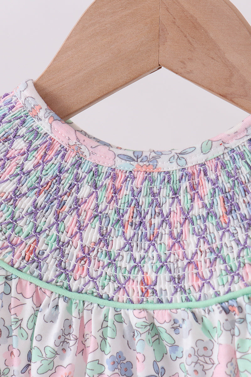 Floral Smocked Bubble