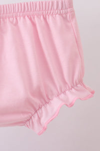 Crab Embroidered Seersucker Bloomer Set