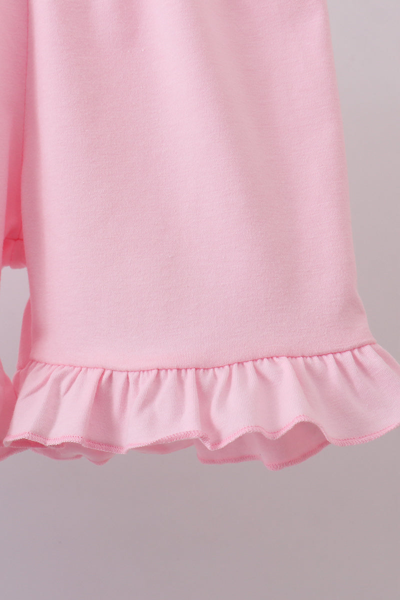 Crab Embroidered Seersucker Ruffle Shorts Set