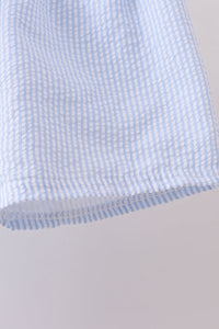 Crab Embroidered Seersucker Shorts Set