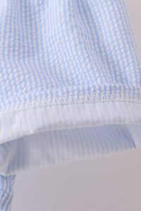 Crab Embroidered Seersucker Shorts Set