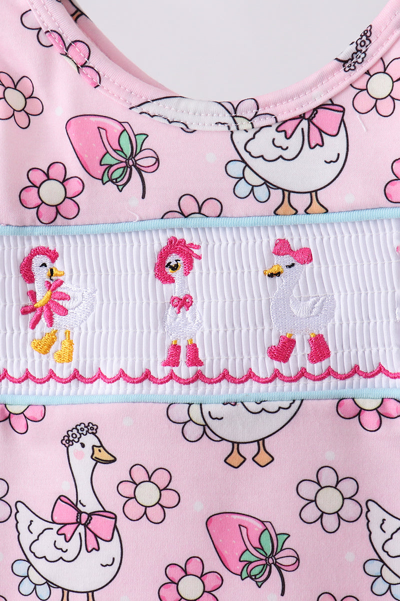 Goose Smocked Bloomer Set