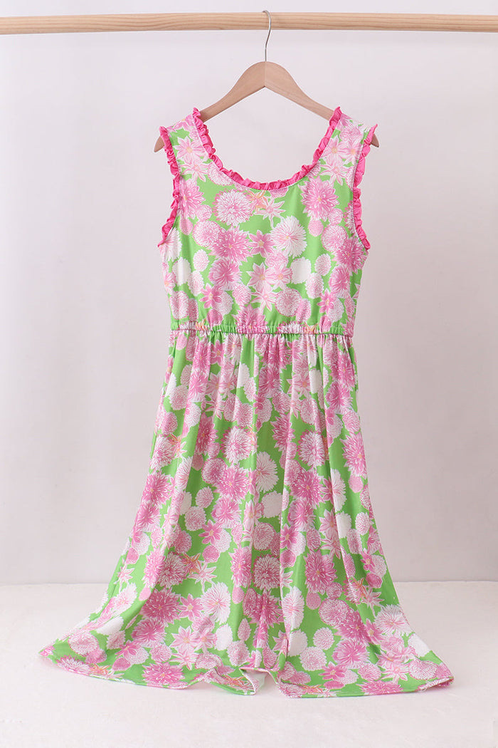 Pink floral dress