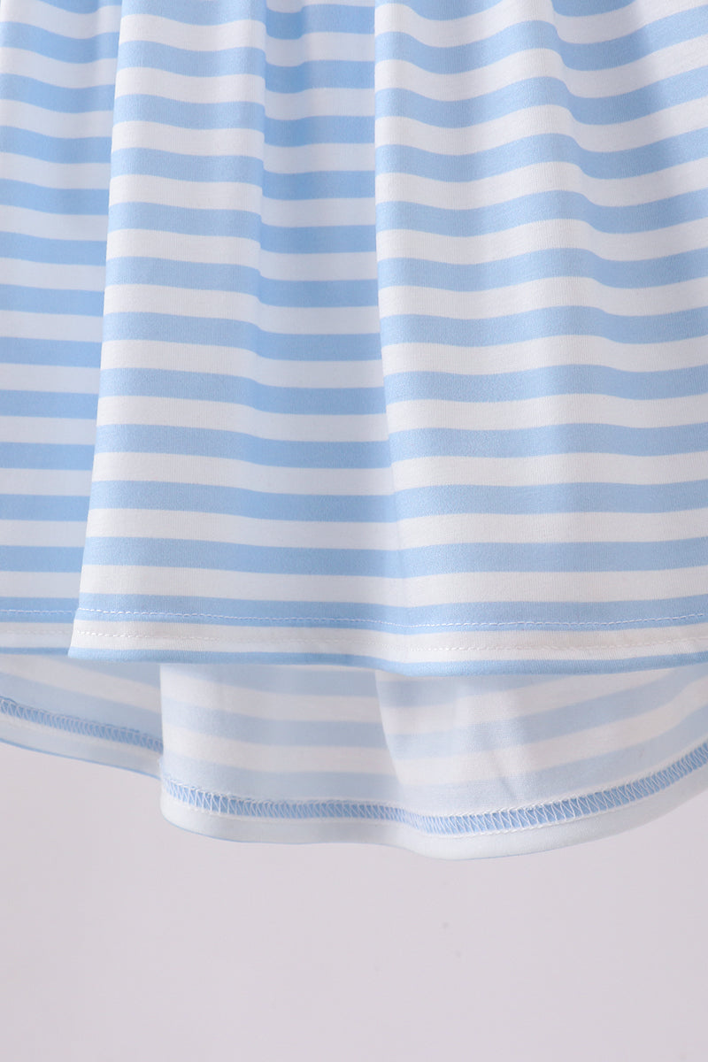 Flag smocked stripe ruffle shorts set