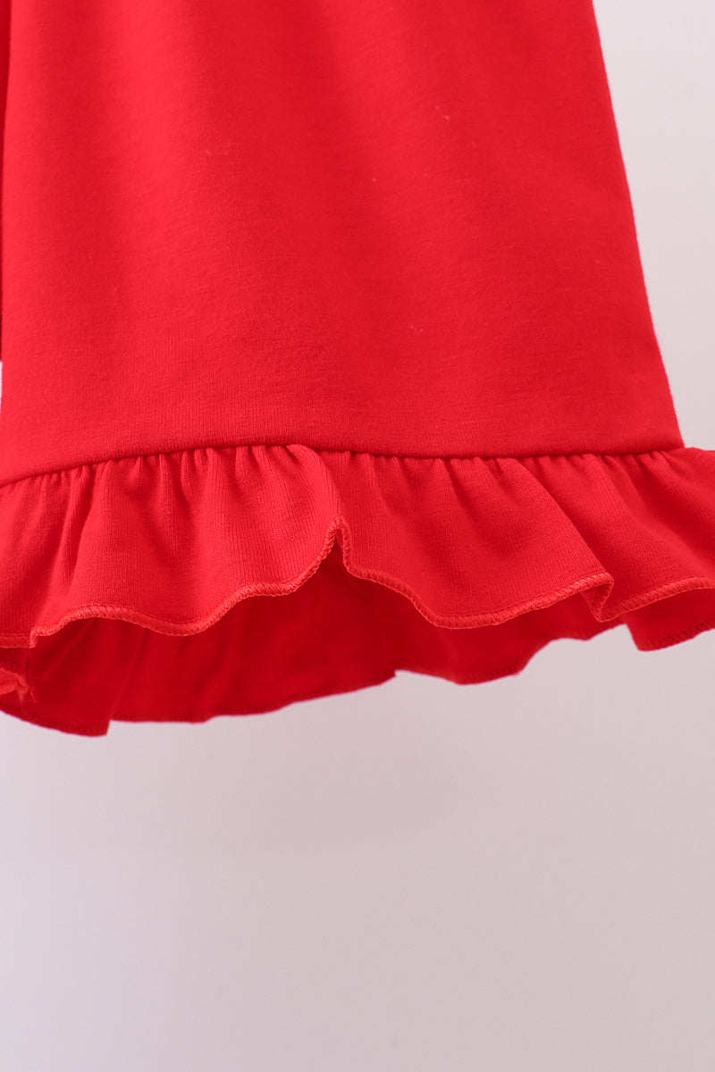 Flag smocked stripe ruffle shorts set