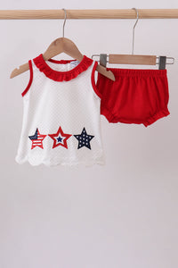 Star applique ruffle bloomer set