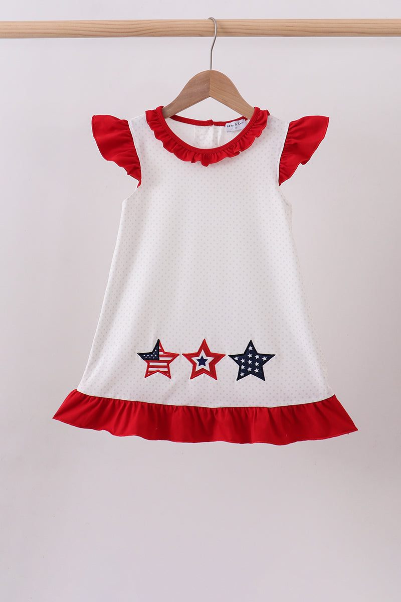 Star applique ruffle dress