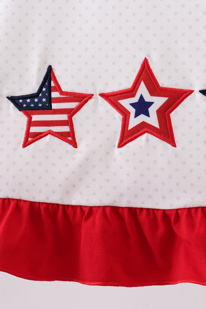 Star applique ruffle dress
