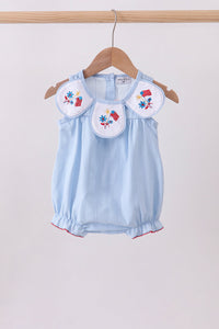 Blue jacquard embroidery bubble