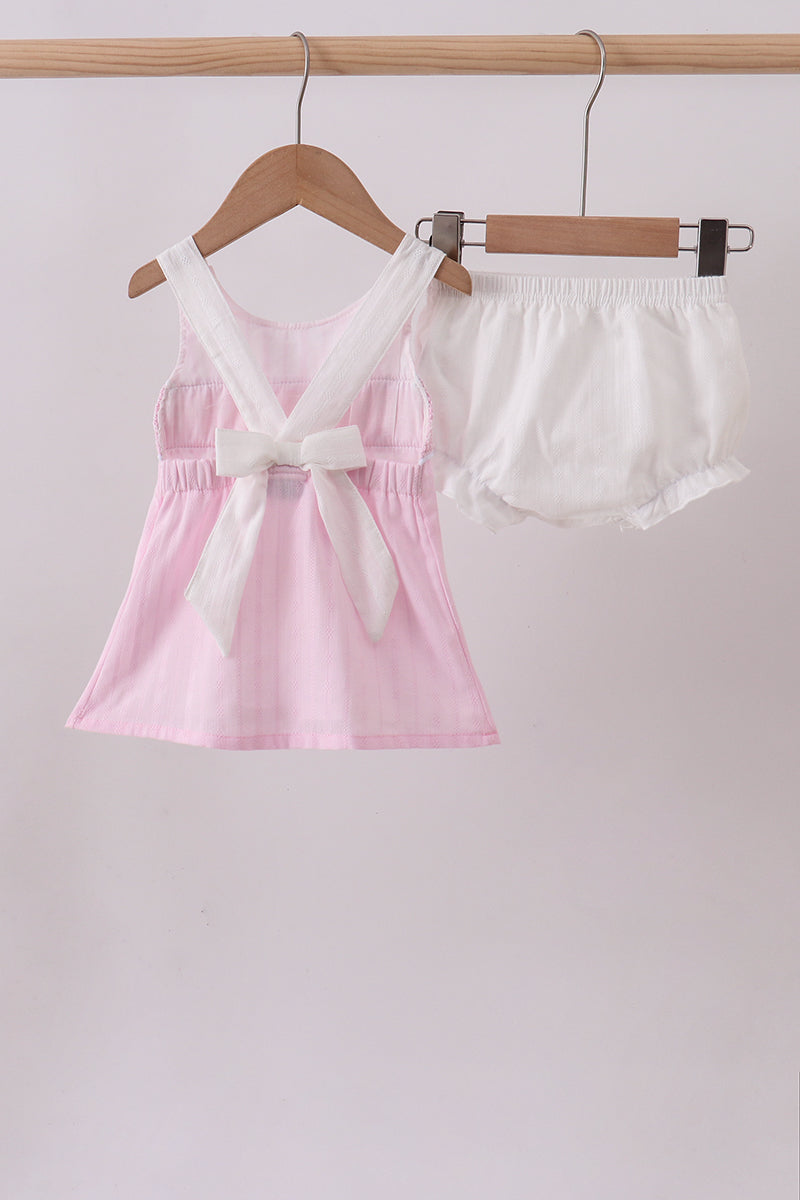 Bow smocked bloomer set
