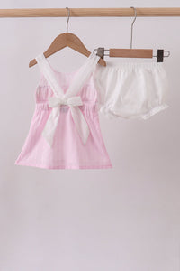 Bow smocked bloomer set