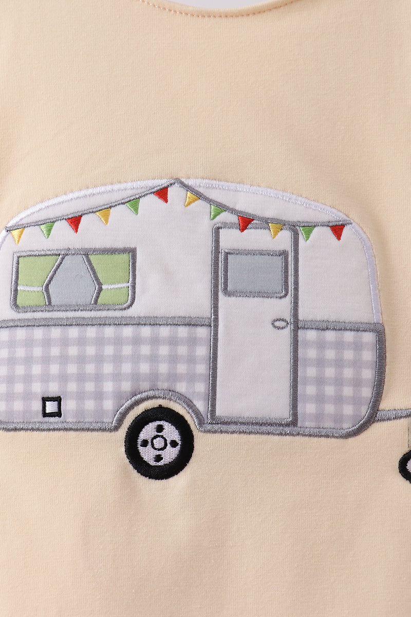 Camper applique bow bloomer set